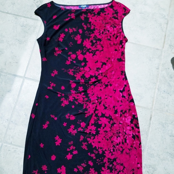 Chaps Dresses & Skirts - Chaps Red/Dk. Pink Floral Sheath Dress